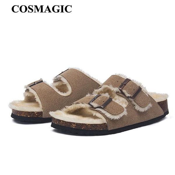 cosmagic 2019 new autumn sheep fur cork slipper autumn women casual genuine leather outside solid buckle soft plush slides shoe, Black
cosmagic 2019 new autumn sheep fur cork slipper autumn women casual genuine leather outside solid buckle soft plush slides shoe, Black