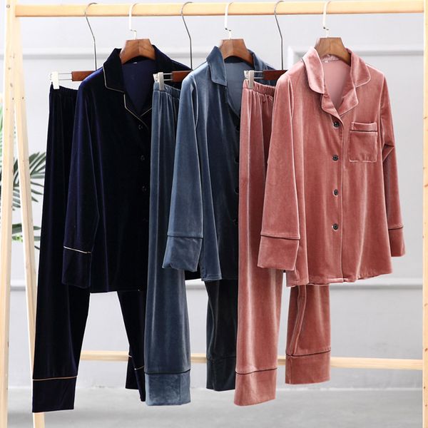 autumn winter 2 pieces pajamas set gold velvet pajamas for women fashion long sleeves and pants home service female sleepwear, Black;red
autumn winter 2 pieces pajamas set gold velvet pajamas for women fashion long sleeves and pants home service female sleepwear, Black;red
