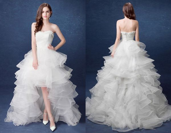lovely hi low sweetheart ruffles wedding dresses bridal gowns beaded sequins tulle short front long back wedding gowns new cheap, White
lovely hi low sweetheart ruffles wedding dresses bridal gowns beaded sequins tulle short front long back wedding gowns new cheap, White