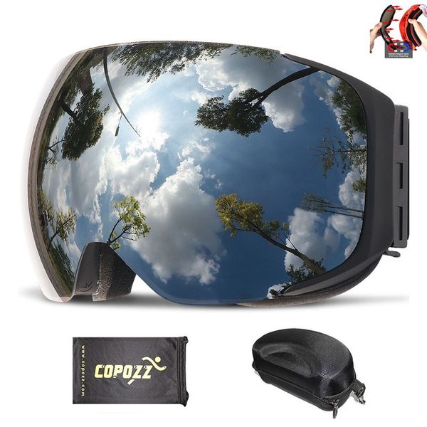 copozz brand magnetic snowboard ski goggles with case 100% anti-fog uv400 double lens protection men and women snow ski glasses
copozz brand magnetic snowboard ski goggles with case 100% anti-fog uv400 double lens protection men and women snow ski glasses
