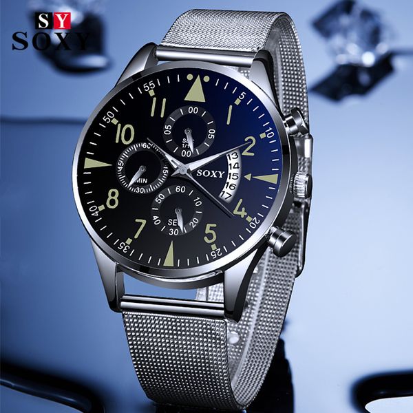 soxy men's watches two eyes date display classic calendar mens business steel watch relogio masculino popular saati hours, Slivery;brown
soxy men's watches two eyes date display classic calendar mens business steel watch relogio masculino popular saati hours, Slivery;brown