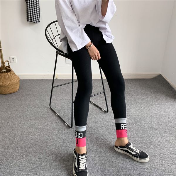 unique womens korea style cotton leggings fashion designer fitness hit color elastic fitness lady gym high waist tights workout pants, Black
unique womens korea style cotton leggings fashion designer fitness hit color elastic fitness lady gym high waist tights workout pants, Black