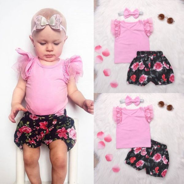 2018 new kids girls summer 3pcs floral cute newborn kids baby girl pink ruffles t-shirt rose shorts children outfits clothes, White
2018 new kids girls summer 3pcs floral cute newborn kids baby girl pink ruffles t-shirt rose shorts children outfits clothes, White