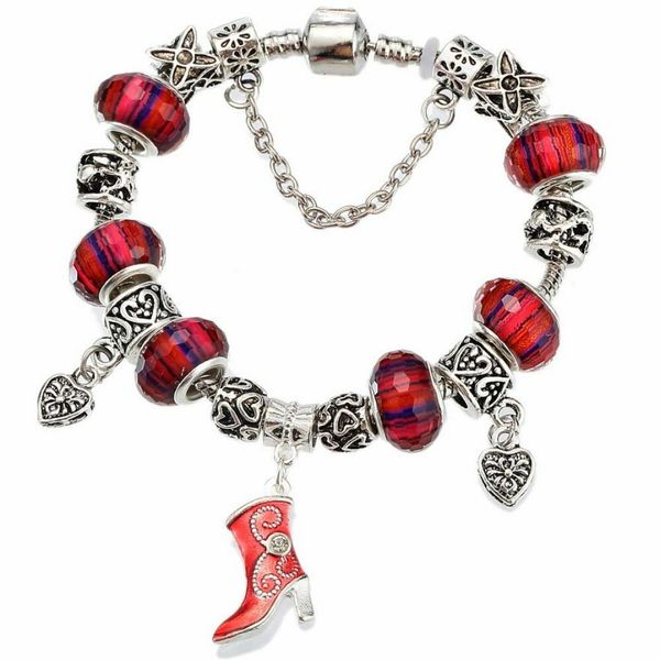 women's bracelet pandora diy red high heels fashion design glass snake chain beaded bracelet manufacturers direct gift wholesale, Black
women's bracelet pandora diy red high heels fashion design glass snake chain beaded bracelet manufacturers direct gift wholesale, Black