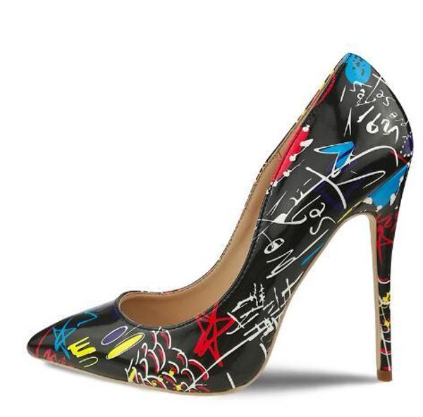2020 new high-heeled shoes black graffiti leather shallow mouth ladies fashion banquet wedding shoes 8//12 #20
2020 new high-heeled shoes black graffiti leather shallow mouth ladies fashion banquet wedding shoes 8//12 #20