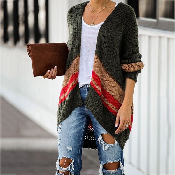 women's knits & tees autumn woman knitted coat oversized patchwork sweater, White
women's knits & tees autumn woman knitted coat oversized patchwork sweater, White