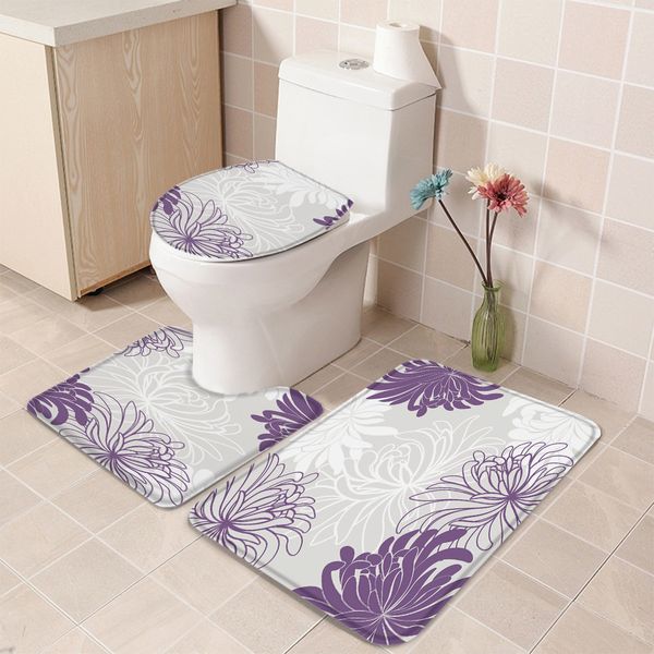 3 pieces bathroom set purple and white chrysanthemum dahlia bath set toilet cover mat pedestal rug non-slip bathroom rug set
3 pieces bathroom set purple and white chrysanthemum dahlia bath set toilet cover mat pedestal rug non-slip bathroom rug set