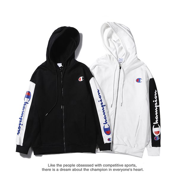 champions mens womens hoodie tide brand designer high end jacket double sleeve printing street outdoor sports hooded zipper sweatshirt, White;black
champions mens womens hoodie tide brand designer high end jacket double sleeve printing street outdoor sports hooded zipper sweatshirt, White;black