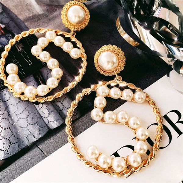 shifeel new fashion women jewelry simple simulated pearl number 5 big circle earrings black ribbon weaves, Silver
shifeel new fashion women jewelry simple simulated pearl number 5 big circle earrings black ribbon weaves, Silver