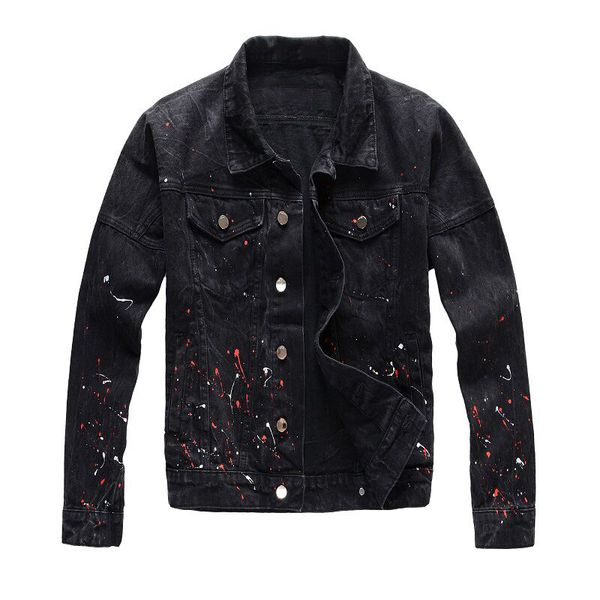 fashion streetwear men jacket brand designer stripe printed ripped denim jackets men punk coat paint hip hop jacket, Black;brown
fashion streetwear men jacket brand designer stripe printed ripped denim jackets men punk coat paint hip hop jacket, Black;brown