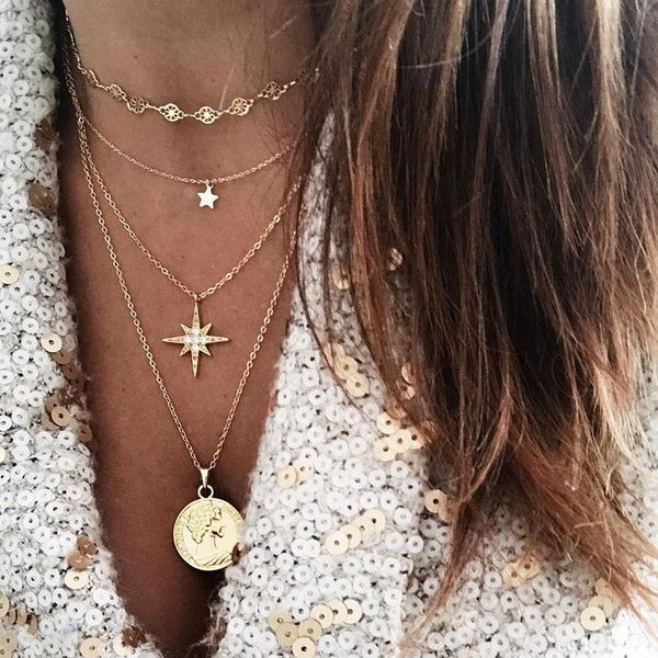 star necklace multilayer chain women necklaces jewelry coin silver color bohemia personalized girl collares collier
star necklace multilayer chain women necklaces jewelry coin silver color bohemia personalized girl collares collier