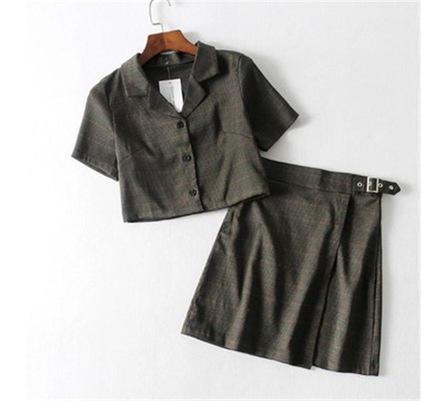 designer vintage plaid shirts skirt tracksuit women 2 two piece set casual short lapel shirts mini waist skirt sets men's clothing
designer vintage plaid shirts skirt tracksuit women 2 two piece set casual short lapel shirts mini waist skirt sets men's clothing