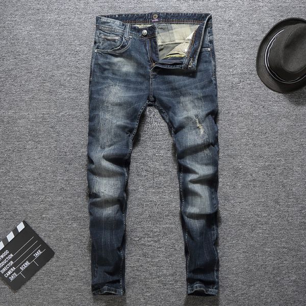2019 italian style fashion men jeans vintage designer ripped jeans homme slim fit cotton pants classical men,new men pants, Blue
2019 italian style fashion men jeans vintage designer ripped jeans homme slim fit cotton pants classical men,new men pants, Blue