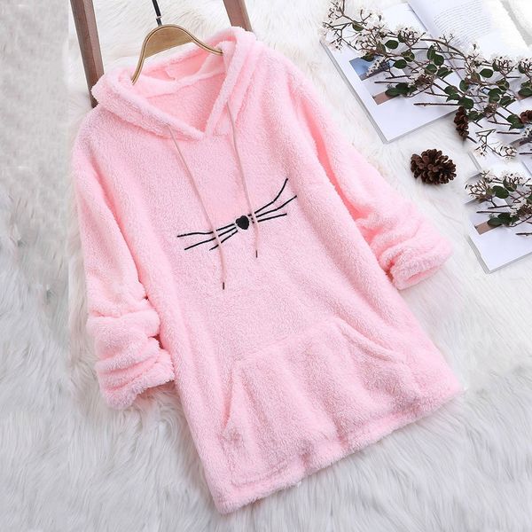 women's sweatshirt hoodies kawaii long sleeve fleece cat printed warm cute shape fuzzy hooded jumper pullover loose casual, Black
women's sweatshirt hoodies kawaii long sleeve fleece cat printed warm cute shape fuzzy hooded jumper pullover loose casual, Black