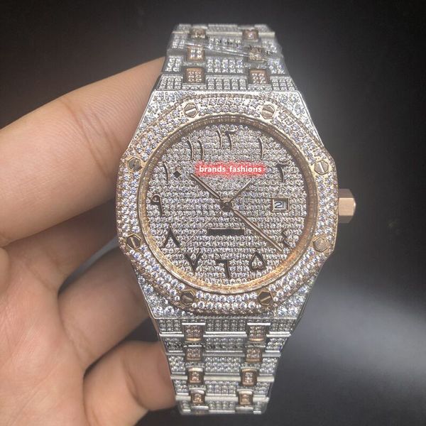 enthusiastic men's wristwatch ice diamond watch stainless steel shell watch bi-rose gold strap watch automatic mechanical watches, Slivery;brown
enthusiastic men's wristwatch ice diamond watch stainless steel shell watch bi-rose gold strap watch automatic mechanical watches, Slivery;brown