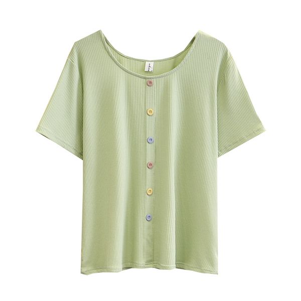 women summer t-shirt lady tees female solid color short sleeve button slim fashion plus size k2031, White
women summer t-shirt lady tees female solid color short sleeve button slim fashion plus size k2031, White