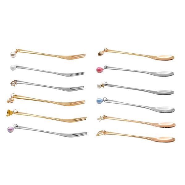 innovative portable stainless steel fork/spoon with beautiful pendant lovely long handle fork/spoon for coffee fruit dinner
innovative portable stainless steel fork/spoon with beautiful pendant lovely long handle fork/spoon for coffee fruit dinner