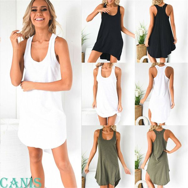 fashion loose dress women's lady summer sleeveless casual loose sundress solid short mini dress new, Black;gray
fashion loose dress women's lady summer sleeveless casual loose sundress solid short mini dress new, Black;gray