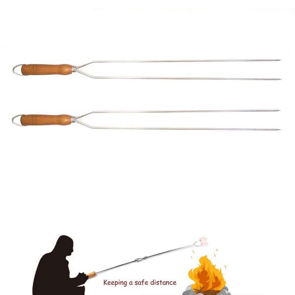 80cm overlong outdoor barbecue skewers stainless steel stick with wooden handle camping roast kebab chicken grill fork bbq tools
80cm overlong outdoor barbecue skewers stainless steel stick with wooden handle camping roast kebab chicken grill fork bbq tools