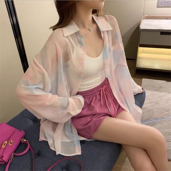 2020 loose slim oil painting shirt women's sweet all-match sunscreen sunscreen clothes clothes top, White
2020 loose slim oil painting shirt women's sweet all-match sunscreen sunscreen clothes clothes top, White