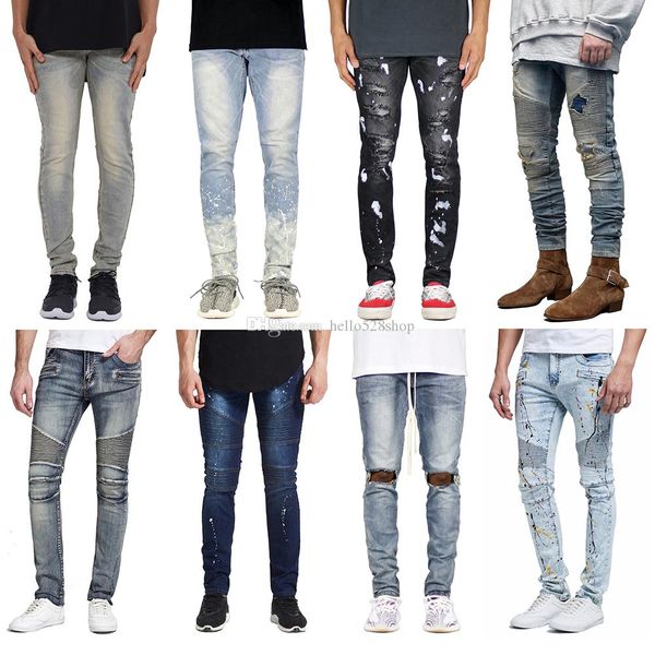 casual skinny jeans pants for men hip hop rock holes ripped biker slim fit zipper jean distressed slim fit trousers, Blue
casual skinny jeans pants for men hip hop rock holes ripped biker slim fit zipper jean distressed slim fit trousers, Blue