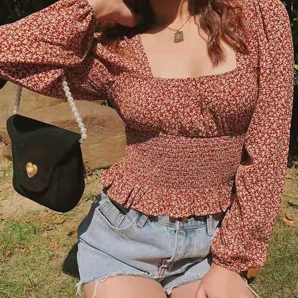 chic floral blouse restoring ancient ways the wind gird hubble-bubble sleeve shirt female french brim backless high-grade, White
chic floral blouse restoring ancient ways the wind gird hubble-bubble sleeve shirt female french brim backless high-grade, White