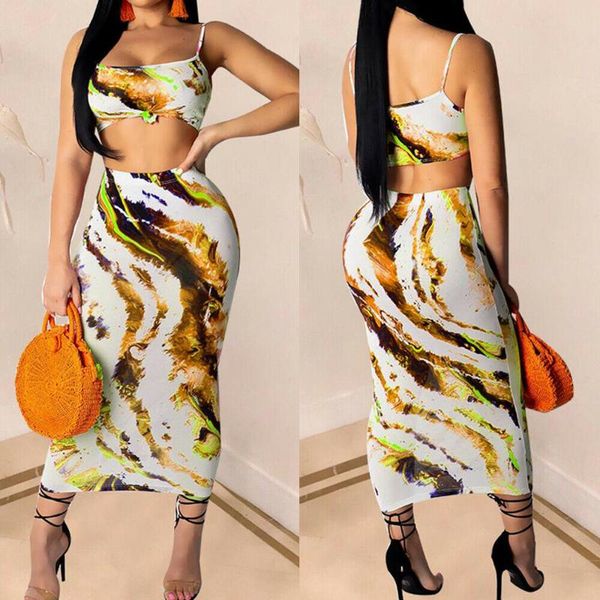 2 piece strappy dye painting print crop bodycon skirt club set brand new womens party holiday maxi dress midi skirt set, White
2 piece strappy dye painting print crop bodycon skirt club set brand new womens party holiday maxi dress midi skirt set, White