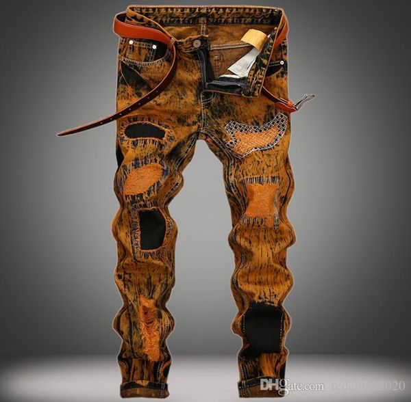 fashion designer ripped vintage patchwork mens designer biker denim slim fit washed destroyed biker cowboy famous casual trousers, Blue
fashion designer ripped vintage patchwork mens designer biker denim slim fit washed destroyed biker cowboy famous casual trousers, Blue