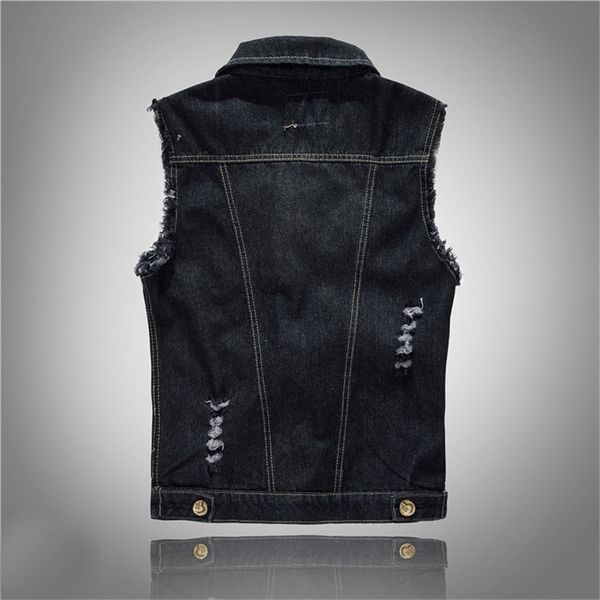 2019 new men's high-grade denim vest male black sleeveless cotton 80s jackets hole fashion jeans vintage brand waistcoat 6xl, Black;white
2019 new men's high-grade denim vest male black sleeveless cotton 80s jackets hole fashion jeans vintage brand waistcoat 6xl, Black;white