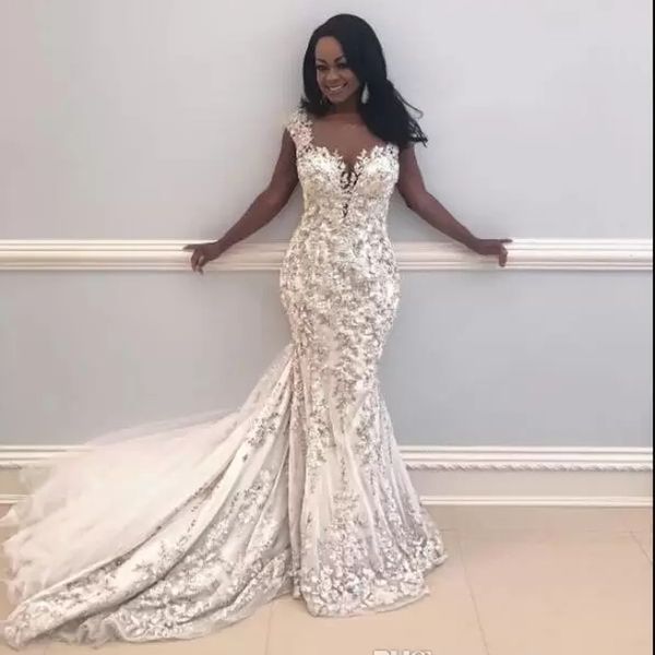 2019 romantic african mermaid wedding dresses jewel neck lace applique backless court train wedding dress bridal gowns robe de mariée, White
2019 romantic african mermaid wedding dresses jewel neck lace applique backless court train wedding dress bridal gowns robe de mariée, White