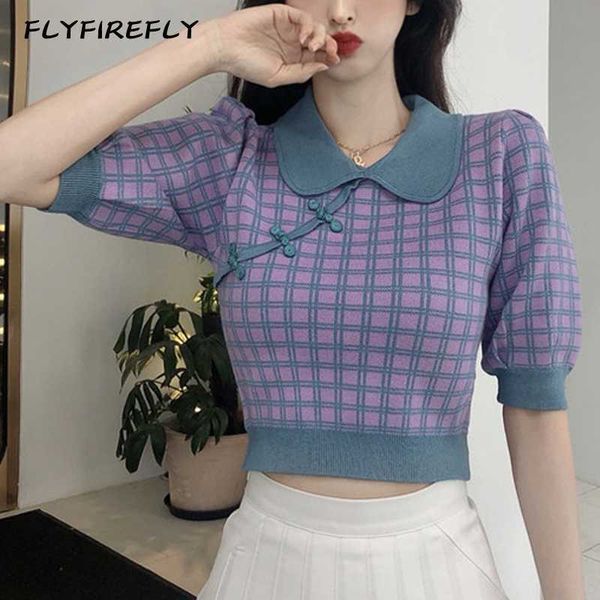 women's sweaters summer sweater women knitted short elegant plaid pullover vintage purple crop korean style 2021, White;black
women's sweaters summer sweater women knitted short elegant plaid pullover vintage purple crop korean style 2021, White;black