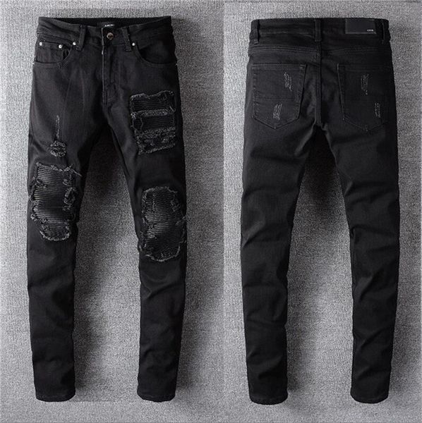 men's designer brand jeans hip hop pants designer black hole jeans distressed ripped biker jean slim fit denim jeans firmati da uomo, Blue
men's designer brand jeans hip hop pants designer black hole jeans distressed ripped biker jean slim fit denim jeans firmati da uomo, Blue