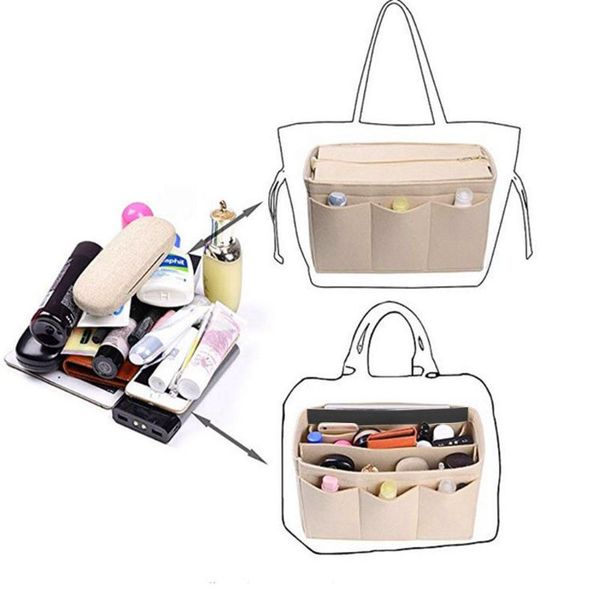 multifunction handbag organizer felt fabric bag purse insert storage pouch case
