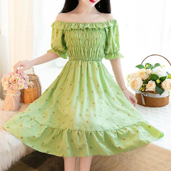 casual dresses flowers printed slash neck off shouder women summer dress solid vestidos japanese cute 2021 ruffles a-line high waist, Black;gray
casual dresses flowers printed slash neck off shouder women summer dress solid vestidos japanese cute 2021 ruffles a-line high waist, Black;gray