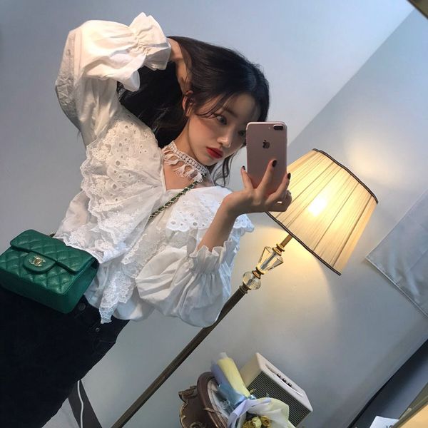 new arrival ruffles blouses women chic cotton lace shirt female blusas female korean style blouses mori girl brand, White
new arrival ruffles blouses women chic cotton lace shirt female blusas female korean style blouses mori girl brand, White