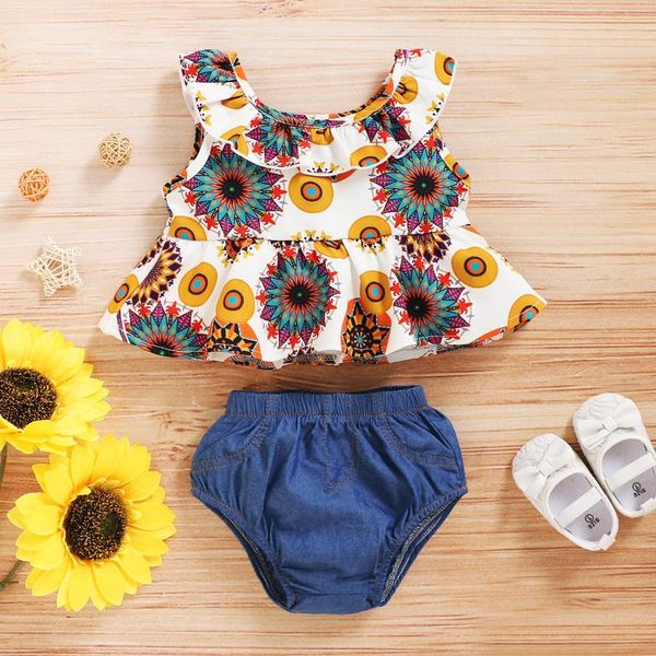 toddler kids baby girls sleeveless flower ruffles t-shirt denim pants short outfits set clothes set 3-24m, White
toddler kids baby girls sleeveless flower ruffles t-shirt denim pants short outfits set clothes set 3-24m, White