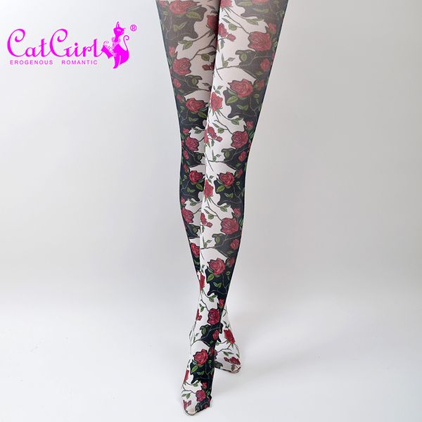 jacquard tights * rose printing silk tights * spring and autumn thin original national style, Black;white
jacquard tights * rose printing silk tights * spring and autumn thin original national style, Black;white