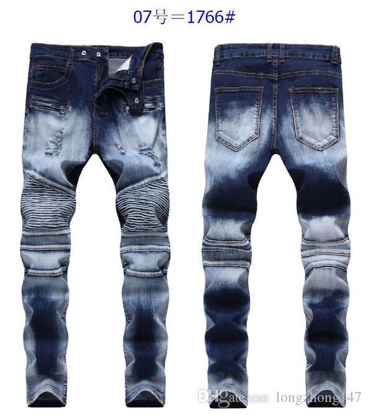 cool new style man's casual hole jeans motorcycle slim fit pants tights fold trousers men pencil pants high quality, Blue
cool new style man's casual hole jeans motorcycle slim fit pants tights fold trousers men pencil pants high quality, Blue