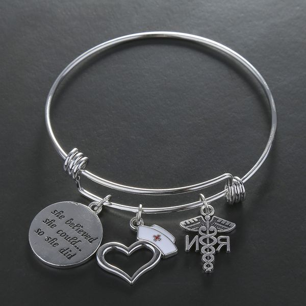 nurse hat angel heart letters pendant charm bangles handmade bracelets for women men bangles jewelry souvenir lucky gift, Golden;silver
nurse hat angel heart letters pendant charm bangles handmade bracelets for women men bangles jewelry souvenir lucky gift, Golden;silver
