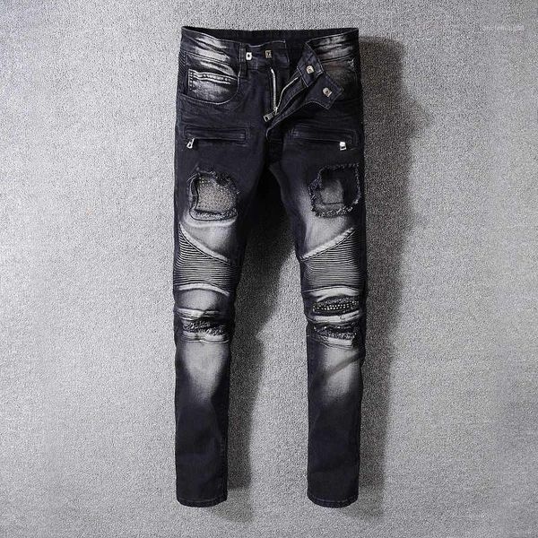 pencil pants mens designer black pants luxury washed skinny mid waist long jeans fashion distrressed zipper brand, Blue
pencil pants mens designer black pants luxury washed skinny mid waist long jeans fashion distrressed zipper brand, Blue