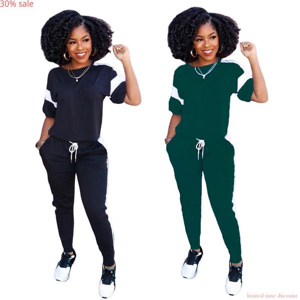 2 piece woman track suit o neck short-sleeve long pants pockets tracksuit two piece set outfits crop nouveautes femme, White
2 piece woman track suit o neck short-sleeve long pants pockets tracksuit two piece set outfits crop nouveautes femme, White