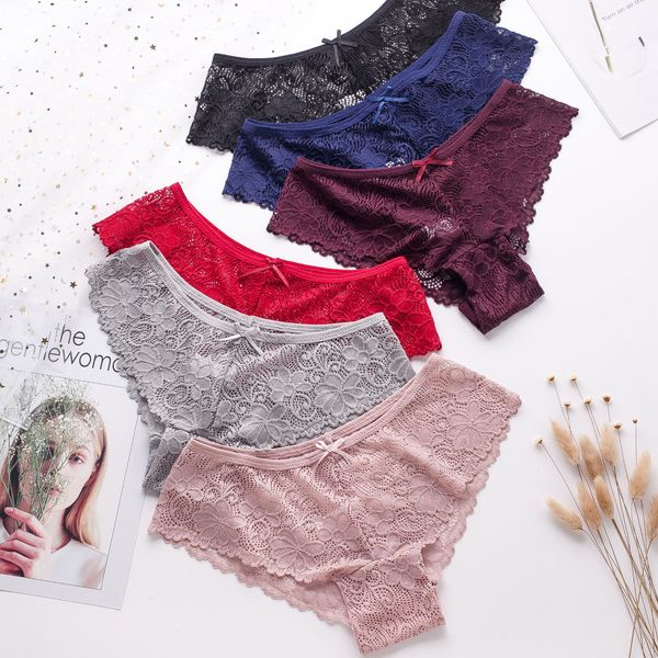 women lace panties lingeries woman fashion briefs 6 colors solid color breathable comfortable panties lady visible panties 2020, Black;pink
women lace panties lingeries woman fashion briefs 6 colors solid color breathable comfortable panties lady visible panties 2020, Black;pink