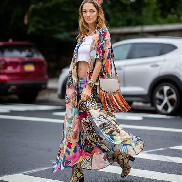 designed for new european and american style cotton multicoloured irregular printed beach skirt vacation cardigan, Blue;gray 
designed for new european and american style cotton multicoloured irregular printed beach skirt vacation cardigan, Blue;gray