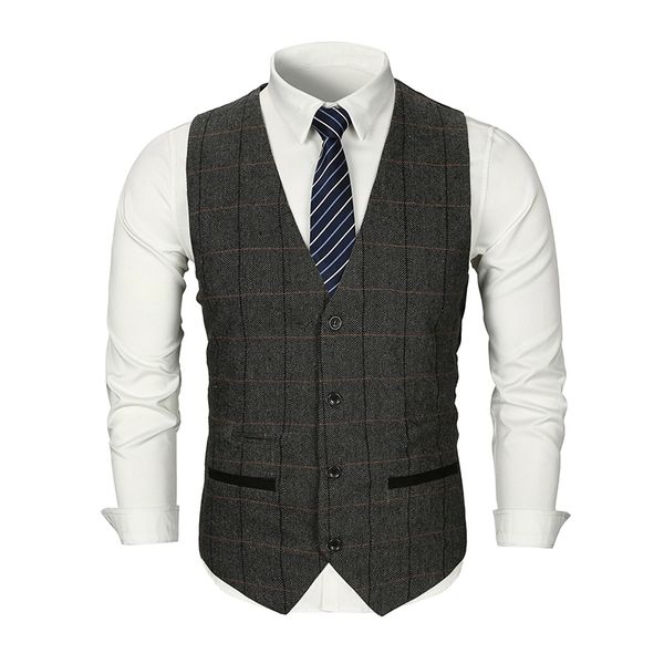 2020 новый v-воротник четыре buckled жилеты проверено wear tweed жилет мужчины костюм жилет для slim жениха свадебный жилет мужской одежды ж, Black
2020 новый v-воротник четыре buckled жилеты проверено wear tweed жилет мужчины костюм жилет для slim жениха свадебный жилет мужской одежды ж, Black