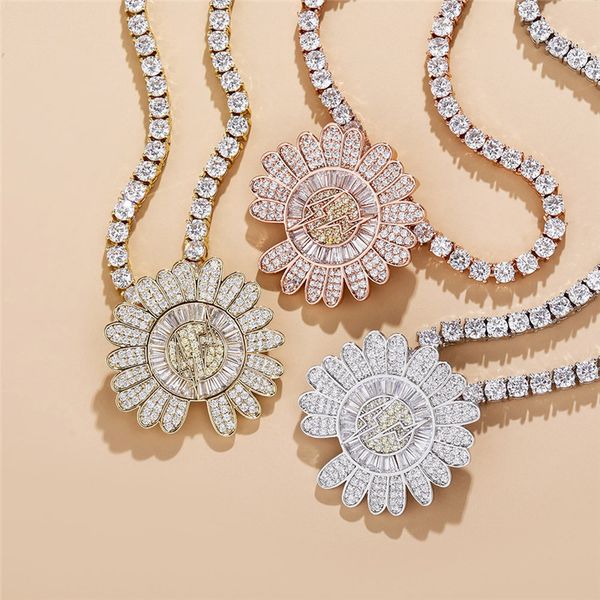 europe and america new trendy necklace gold plated ice out bling cz light daisy pendant necklace with 24inch rope chain for men women, Silver
europe and america new trendy necklace gold plated ice out bling cz light daisy pendant necklace with 24inch rope chain for men women, Silver