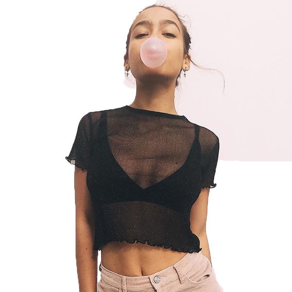 трикотажная сетка топ футболка женщины see through tee summer o шеи мода mesh топы женский черный белый tshirt cropp, White
трикотажная сетка топ футболка женщины see through tee summer o шеи мода mesh топы женский черный белый tshirt cropp, White