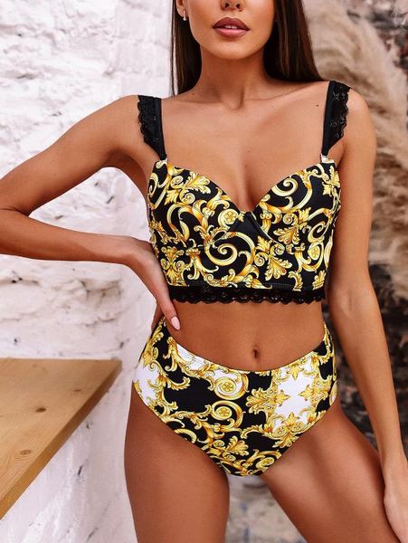 women's swimwear 2021 swimsuit bikini split push up maillot de bain femme beachwear, White;black
women's swimwear 2021 swimsuit bikini split push up maillot de bain femme beachwear, White;black
