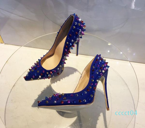 2018 brand shoes women pumps high heel rivet pointed toe fine heel lady wedding shoes bottom for the red fashion party +logo+box, Black
2018 brand shoes women pumps high heel rivet pointed toe fine heel lady wedding shoes bottom for the red fashion party +logo+box, Black
