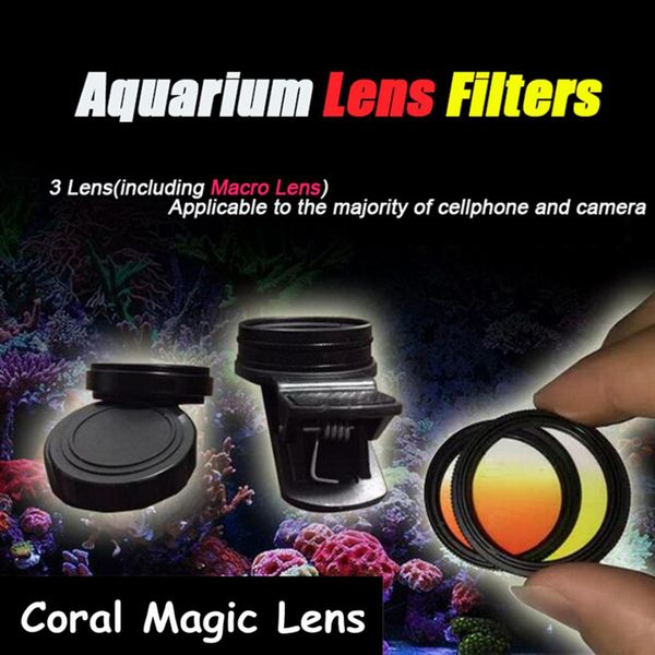 

aquarium fish tank coral reef magic lens phone camera filters lens + 1 macro fish aquatic terrarium accessories