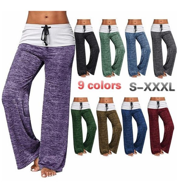 women fashion foldover heather wide leg casual yoga pants bottom comfy high waist sports trousers home clothing, Blue;gray
women fashion foldover heather wide leg casual yoga pants bottom comfy high waist sports trousers home clothing, Blue;gray
